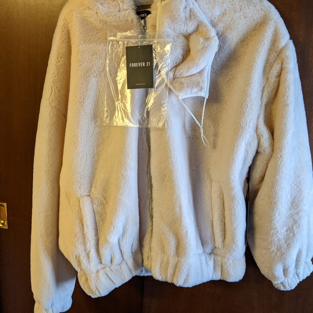 Forever 21 plush jacket & face mask set